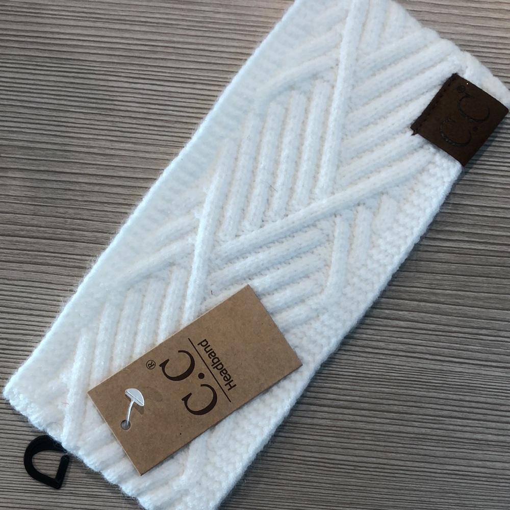 Brand New C.C White Knit Winter Headband Ear Warmers SUPER CUTE!!!